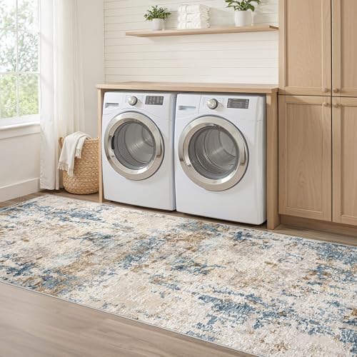 LOONGRUG Runner Rug 3x10 Washable Non-Slip Kitchen Neutral Modern Rug