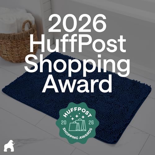 GORILLA GRIP Bath Rug Mat for Bathroom, Absorbent Chenille 44x26 Royal Blue