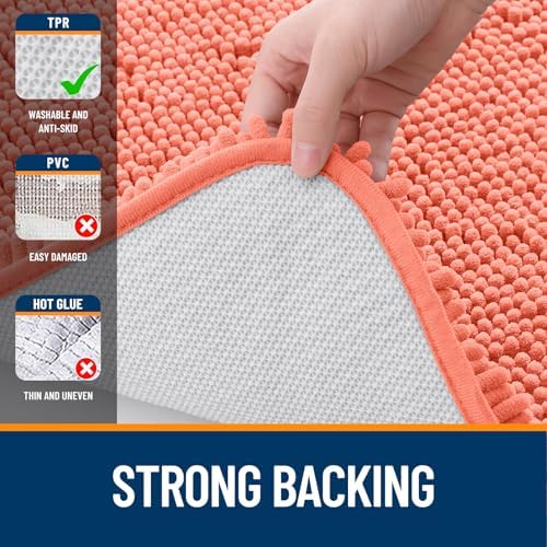 OLANLY Bathroom Runner Rugs 45x27, Extra Soft Absorbent Chenille Bath Rugs
