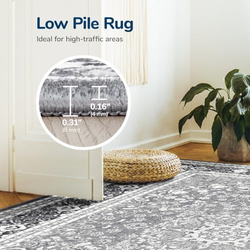Lessymo 4FT Washable Round Area Rugs for Living Room, Non Slip Circle Rugs