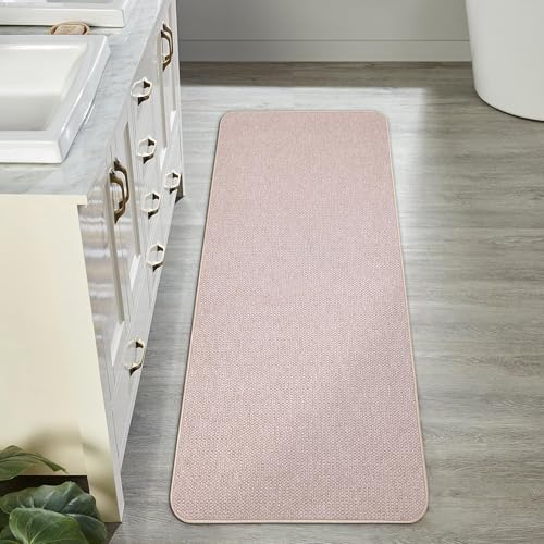 Bath Mat,Ultra Thin Bathroom Runner Rugs,Large Bath Mats for Bathroom,Quick Dry,Non-Slip,Machine Washable,Low Pile,Bath Rug,Shower Outside,Sink,Home Decor Accessories.Beige,1'5"x4'11"(17x59inch)