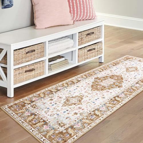 Amearea Vintage Design Runner Rugs for Living Room, 2x6 Gold Runner Rug