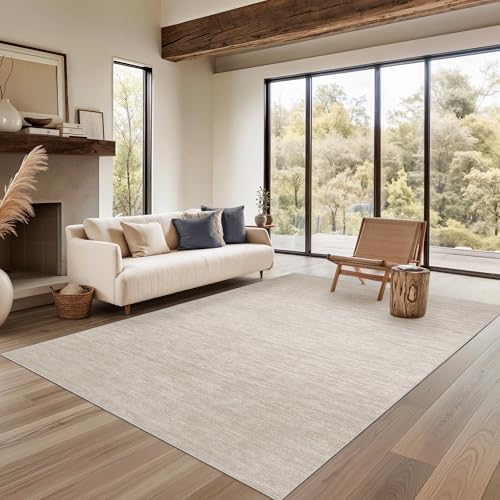 Valenrug 7x9 Area Rug Non Slip, Washable Area Rugs for Living Room, Beige