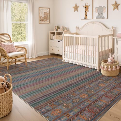 Nakagishi Boho 5x7 Area Rug Living Room Rugs Machine Washable Multi Color