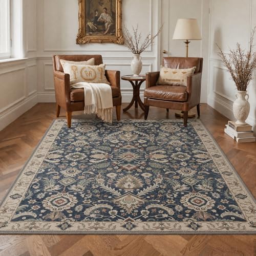 Bavni 2X5 Washable Hallway Runner Rug, Boho Floral Non Slip