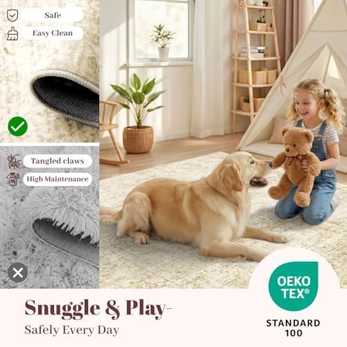 Homemate Washable Rug 4x6 Area Rugs - Vintage Rugs for Living Room