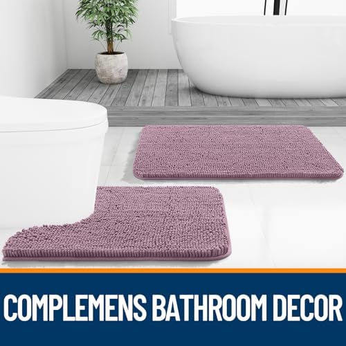 OLANLY Bathroom Rugs 36x24, Extra Soft Absorbent Chenille Bath Rugs