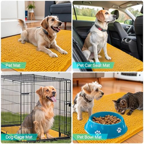 OLANLY Dog Door Mat for Muddy Paws 70x24, Super Absorbent Chenille Mud Mat