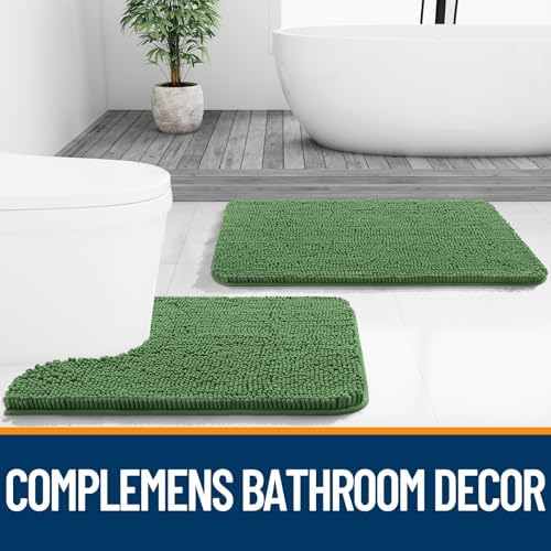 OLANLY Bathroom Runner Rugs 44x24, Extra Soft Absorbent Chenille Bath Rugs