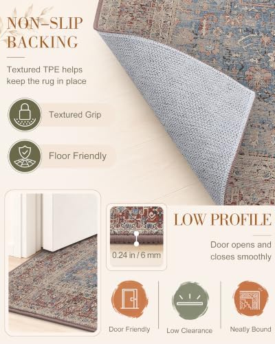 OLANLY 2x6 Washable Runner Rug, Soft Non Slip Carpet for Hallway Kitchen