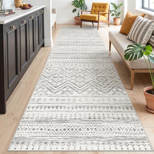 Miukiki 3x10 Runner Rug Washable Non Slip Runner Rug for Hallway Grey