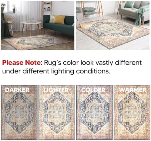 Keen Home Design Vintage Washable Runner Rug, Non-Slip Low Pile, 2x7