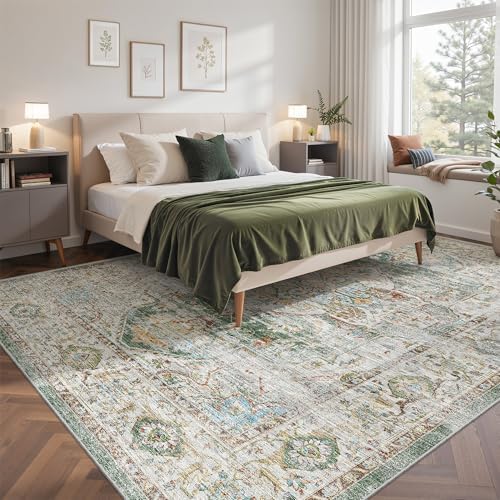 befbee 9x12 Area Rugs for Living Room, Washable Vintage Non Slip Rug