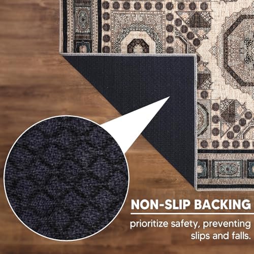Keen Home Design Vintage Washable Entryway Rug, Non-Slip Low Pile, 2x3