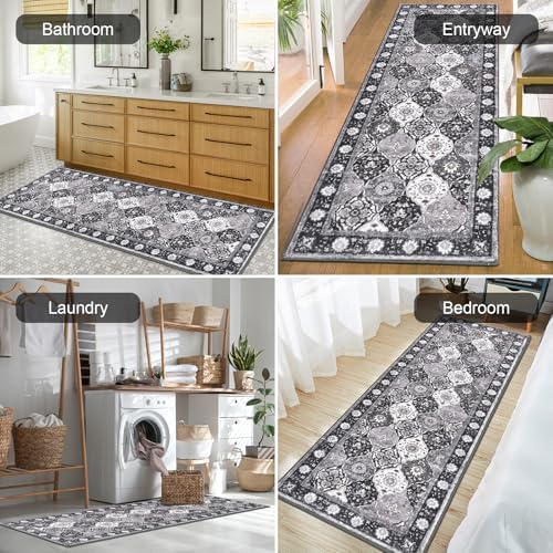 HEBE Hallway Runner Rug 2'x6', Washable Non Slip Kitchen Rug Runner