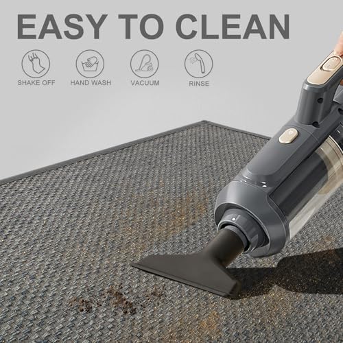 LEKEEPGO Door Mat 24"x36", Non Slip Washable Indoor Door Mat, Light Grey