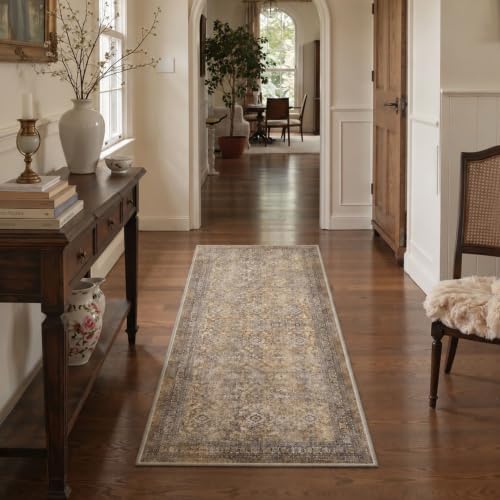 Bavni 5X7 Area Rug for Living Room, Washable Boho Vintage Floral Non Slip