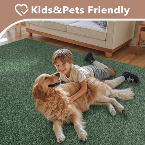 4x6 Green/White Area Rug Non-Slip Washable Soft for Bedroom Living Room