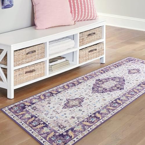 Amearea Vintage Design Runner Rugs for Living Room, 2x6 Purple Runner Rug