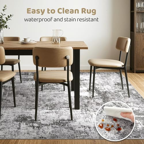 LOONGRUG 8x10 Area Rugs Washable Large Neutral Modern Living Room Rug