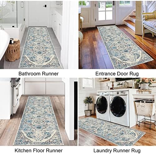 HEBE Hallway Runner Rug 2'x6', Washable Non Slip Kitchen Rug Runner