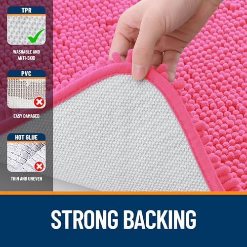 OLANLY Large Bathroom Rugs 47x32, Extra Soft Absorbent Chenille Bath Rugs