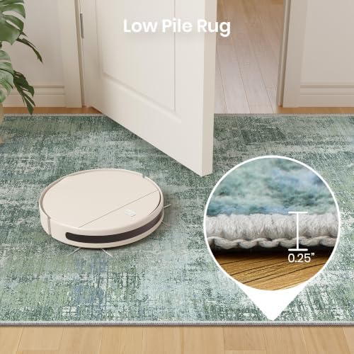Valenrug 5x8 Area Rug, Abstract Washable Rugs for Living Room, Sage Green
