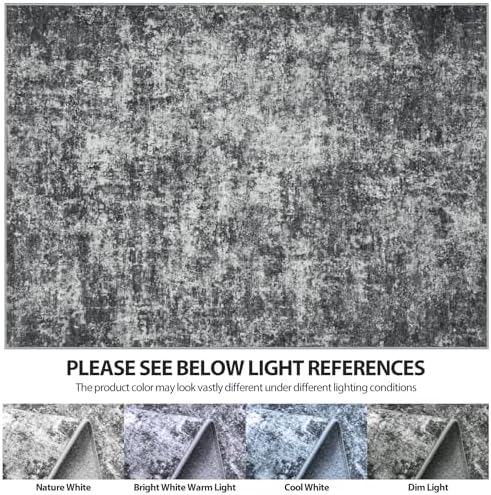 Aelenmu Runner Rugs for Hallways Kitchen 2.6x8 Non Slip Washable Black Grey