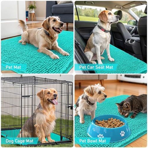 OLANLY Dog Door Mat for Muddy Paws 59x20, Super Absorbent Chenille Mud Mat
