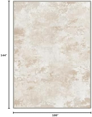 BEIMO Area Rugs 9x12 for Living Room, Beige White Washable Abstract Rug