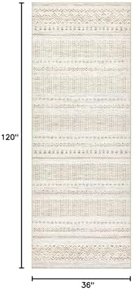 cotiled Hallway 3x10 Runner Rugs Washable Boho Rug Brown Cream
