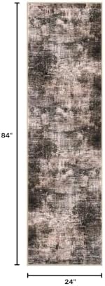 IOHOUZE Abstract Runner Rug 2x7 Ft Washable Runners for Hallways, Non Slip Kitchen Runner Printed Faux Wool Entryway Runners Indoor, Modern Abstract Floor Carpet for Hall Kitchen Bedroom, Brown/Rust