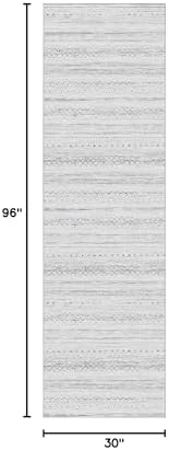 cotiled Hallway 2.6x8 Runner Rugs Washable Boho Rug Grey