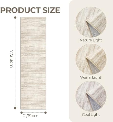 2x7 Runner Rug Non Slip,Washable Hallway Runner Rug,Brown