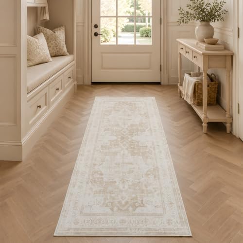 2x6 Hallway Washable Runner Rug : Vintage Soft Kitchen Runner