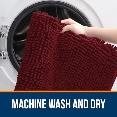 OLANLY Bathroom Runner Rugs 59x20, Extra Soft Absorbent Chenille Bath Rugs