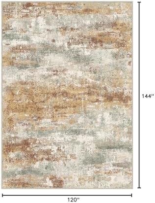 BEIMO Area Rugs 10x12 for Living Room, Orange Green Washable Abstract Rug