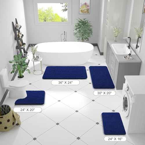 OLANLY Large Bathroom Rugs 40x32, Extra Soft Absorbent Chenille Bath Rugs