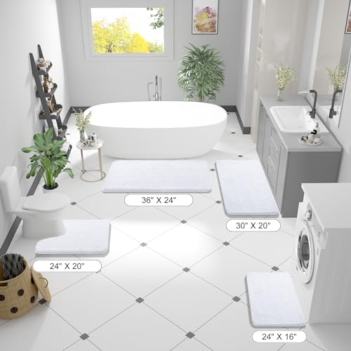 OLANLY Bathroom Runner Rugs 47x24, Extra Soft Absorbent Chenille Bath Rugs