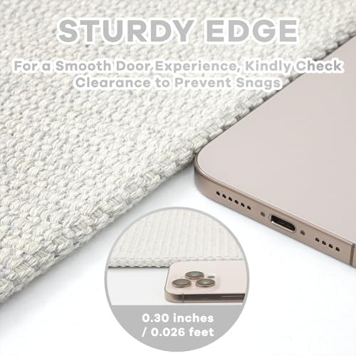EARTHALL Washable Entryway Rug, Non Slip Doormat, 2x3 Ft, Cream/Grayish