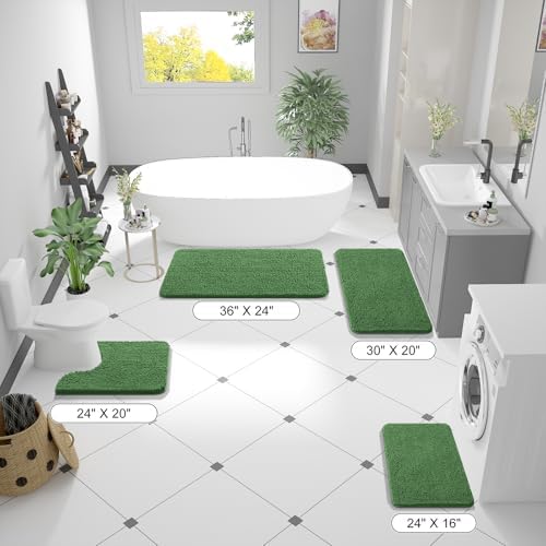OLANLY Bathroom Runner Rugs 44x24, Extra Soft Absorbent Chenille Bath Rugs