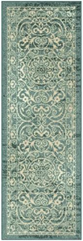 Maples Rugs Pelham Vintage Medallion Runner Rug, 1'8 x 5, Light Spa