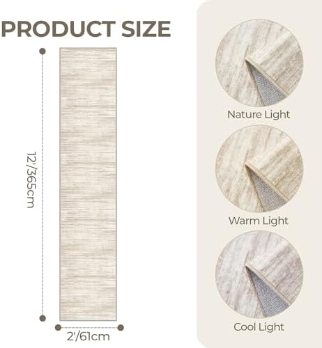 2x12 Runner Rug Non Slip,Washable Hallway Runner Rug,Brown