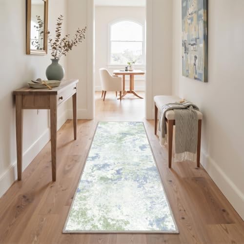 BEIMO 8x10 Area Rug for Bedroom, Green Ivory Washable Abstract Rug