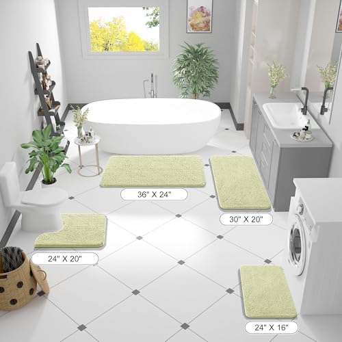 OLANLY Bathroom Rugs 36x24, Extra Soft Absorbent Chenille Bath Rugs