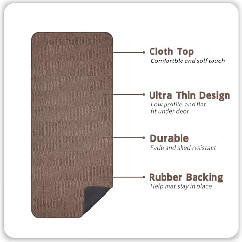 Bosap Bath Mat,Ultra Thin Bathroom Runner Rugs,Large Bath Mats for Bathroom,Quick Dry,Non-Slip,Machine Washable,Low Pile,Bath Rug,Shower Outside,Sink,Home Decor Accessories.Brown,2'x5'（24x60inch）