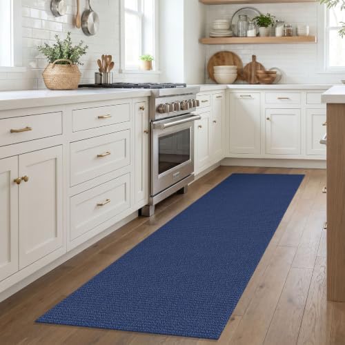 EARTHALL Washable Runner Rug, Non Slip Kitchen Rug, 2x7 Ft, Heathered Blue