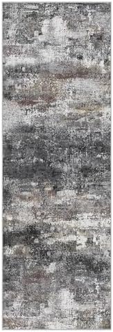 BEIMO 2x12 Runner Rug for Hallway, Dark Grey Washable Abstract Rug