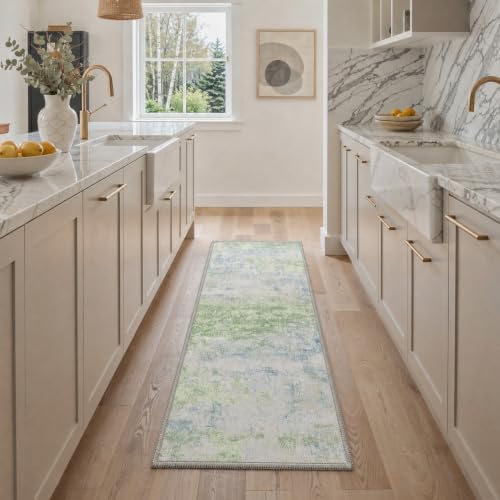 BEIMO 8x10 Area Rugs for Bedroom, Light Green Washable Abstract Rug