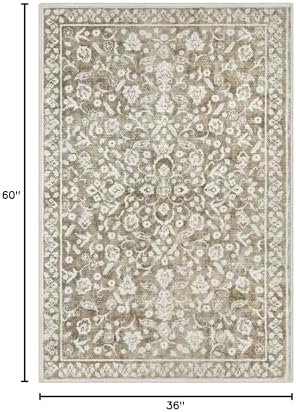 Vintage Washable Rugs for Entryway 3x5 Area Rug Non Slip Door Mat